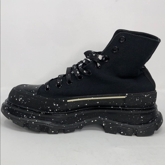 Alexander McQueen Paint Tread Slick High Black 682413 Men’s Sneakers - Size 41 - Picture 5 of 13